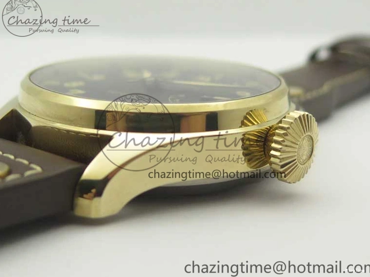 MIROTIME 0311 Big Pilot IW501005 Real Bronze ZF 1:1 Best Edition Black Dial on Brown Leather Strap A Sleek 7192